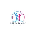 Happy family logo. abstract figure of mother, child and father vector elements stock illustration