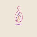 Happy family logo of three people, mother, father and child Royalty Free Stock Photo