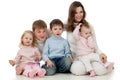 Happy family looking sideways with interest Royalty Free Stock Photo