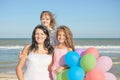 Happy family. Mother, youngest daughter and an seventeen-year-old daughter with Down syndrome. Royalty Free Stock Photo