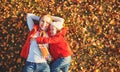 Happy family: mother and child little daughter play cuddling on Royalty Free Stock Photo