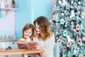 Happy family mother and daughter celebrating Merry Christmas and Happy New Year Royalty Free Stock Photo