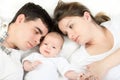 Happy family - mother, father and baby Royalty Free Stock Photo