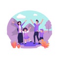 Happy family mother father daughter son holding hands and hugging flat style illustration vector design Royalty Free Stock Photo