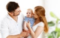 Happy family mother, father and son, baby at home Royalty Free Stock Photo