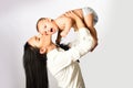 Happy family. Mother holding small child. Family concept. Woman playing with her baby. Happy smiling face. Beautiful Royalty Free Stock Photo