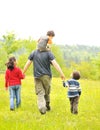 Happy family in nature Royalty Free Stock Photo
