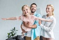 happy family with one child having fun together Royalty Free Stock Photo