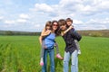 Happy family outdoors having fun Royalty Free Stock Photo