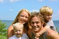 Happy Family Outside by Lake Royalty Free Stock Photo