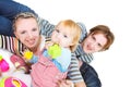 Happy family over white Royalty Free Stock Photo