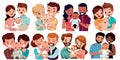 Happy parents holding baby vector graphics illustration