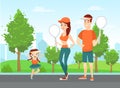 Happy family people play badminton sport, young mother father and daughter in sportswear Royalty Free Stock Photo