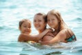 Happy family playing on sea Royalty Free Stock Photo