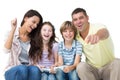 Happy family playing video game Royalty Free Stock Photo