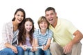 Happy family playing video game together Royalty Free Stock Photo