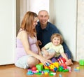 Happy family plays in home Royalty Free Stock Photo