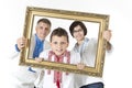 Happy family portrait in national clothes Royalty Free Stock Photo