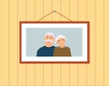 Happy family portrait: smiling grandfather and grandmother Royalty Free Stock Photo