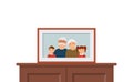 Happy family portrait is standing on the dresser Royalty Free Stock Photo