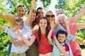 Happy family portrait in summer garden Royalty Free Stock Photo