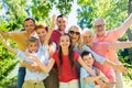 Happy family portrait in summer garden Royalty Free Stock Photo