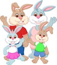 Happy family of rabbit cartoon Royalty Free Stock Photo