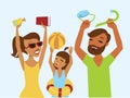 Happy family ready for summer holiday Royalty Free Stock Photo