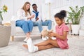 Happy family resting in living room Royalty Free Stock Photo