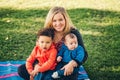 Happy family resting in the park Royalty Free Stock Photo