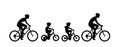 Happy family riding bicycle together Royalty Free Stock Photo