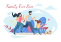 Happy Family Run Fun Sport Activity Lifestyle Royalty Free Stock Photo