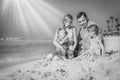 Happy family by the sea in the open air Royalty Free Stock Photo