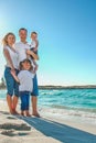 Happy family by the sea in the open air Royalty Free Stock Photo