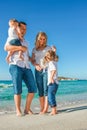 Happy family by the sea in the open air Royalty Free Stock Photo