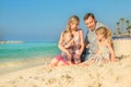 Happy family by the sea in the open air Royalty Free Stock Photo