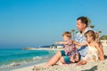 Happy family by the sea in the open air Royalty Free Stock Photo