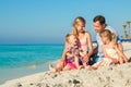 Happy family by the sea in the open air Royalty Free Stock Photo