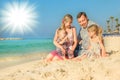 Happy family by the sea in the open air Royalty Free Stock Photo