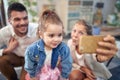 Happy Family Selfie Time Royalty Free Stock Photo