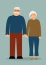 Happy family seniors: smiling elderly man and woman