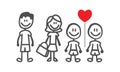 Happy family vector flat design for print Royalty Free Stock Photo