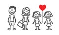 Happy family vector flat design Royalty Free Stock Photo