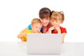 Happy family shopping online Royalty Free Stock Photo