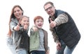 Happy family showing thumbs up Royalty Free Stock Photo