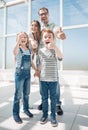 Happy family showing thumbs up Royalty Free Stock Photo