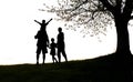 Happy family, silhouette