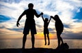 Happy Family Silhouette Royalty Free Stock Photo