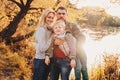 Happy family spending time together outdoor. Lifestyle capture, rural cozy scene Royalty Free Stock Photo
