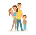 Happy family standing